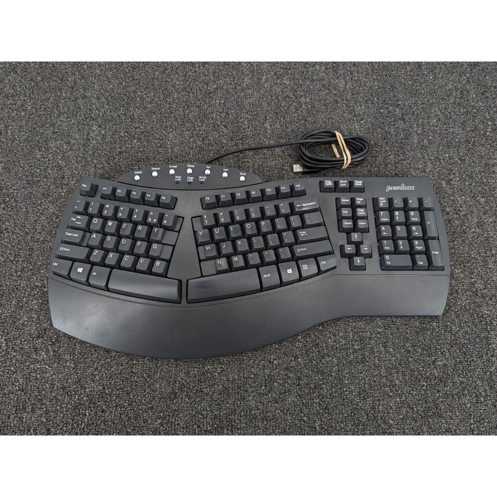 Perixx PERIBOARD-512 Wired Split Ergonomic Keyboard Multimedia Keys Palm Rest